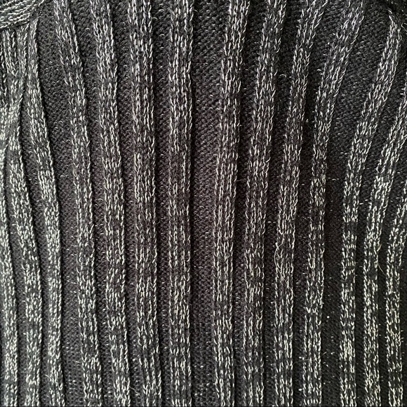 Caren Sport Bat Wing Baby Doll Metallic Ribbed Sweater - Picture 5 of 12